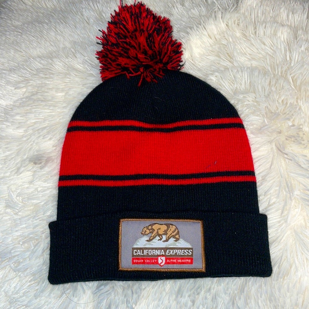 California Express Beanie Black and Red